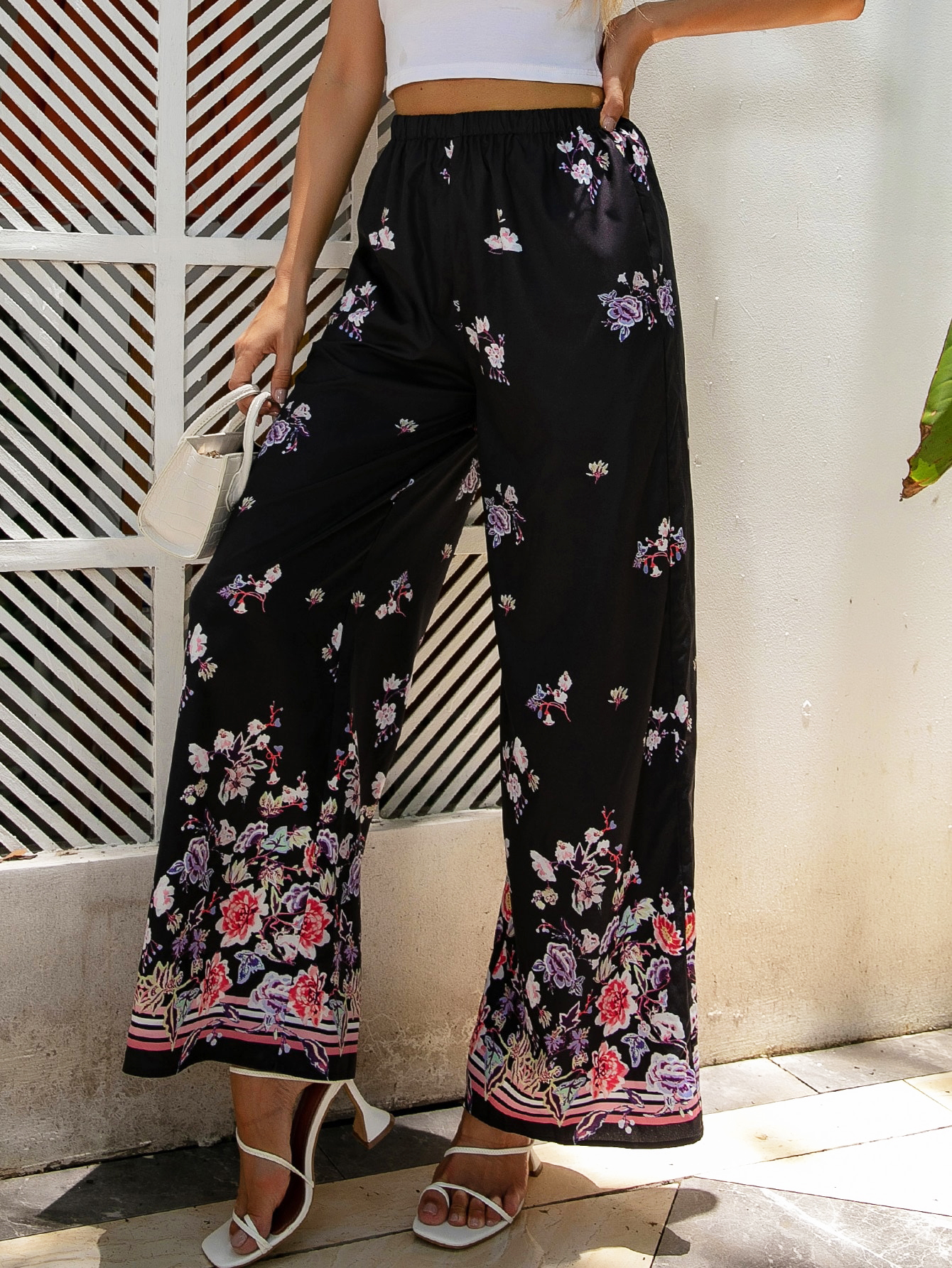 Wholesale Customized Women Floral Print Wide Leg Pants Summer Bohemian Loose Long Pants Casual Beach Pant 23 Wholesale Customized Women Floral Print Wide Leg Pants Summer Bohemian Loose Long Pants Casual Beach Pant 23