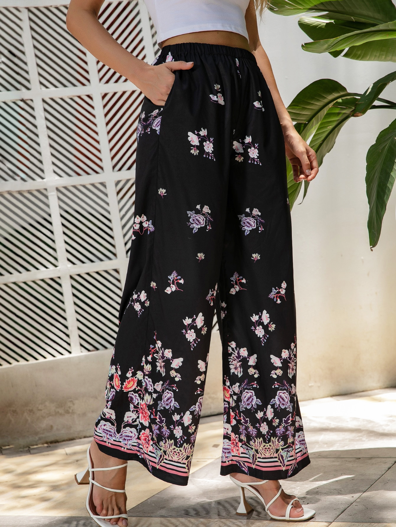 Wholesale Customized Women Floral Print Wide Leg Pants Summer Bohemian Loose Long Pants Casual Beach Pant 24 Wholesale Customized Women Floral Print Wide Leg Pants Summer Bohemian Loose Long Pants Casual Beach Pant 24