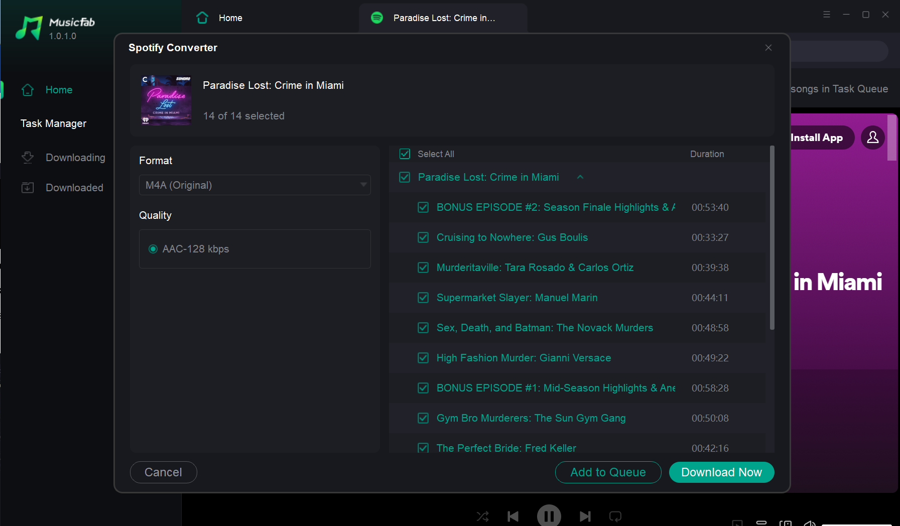 A look at MusicFab: Download music from your favorite streaming platforms 3 It then lets you download all the songs with the click of a button.