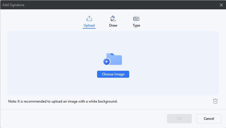 Mastering Electronic Signatures with Wondershare PDFelement 6 upload signature