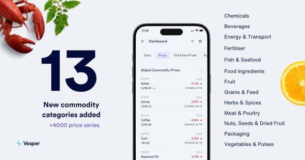 Vesper Expands Pricing Intelligence To Now Cover All Agri-Commodity Categories 3 Vesper Expands Pricing Intelligence To Now Cover All Agri-Commodity Categories 3