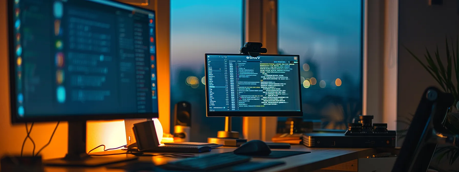 Trends in Intelligent Search: What to Expect in the Coming Years 1 Desktop computer next to another monitor where intelligent search tool is displayed