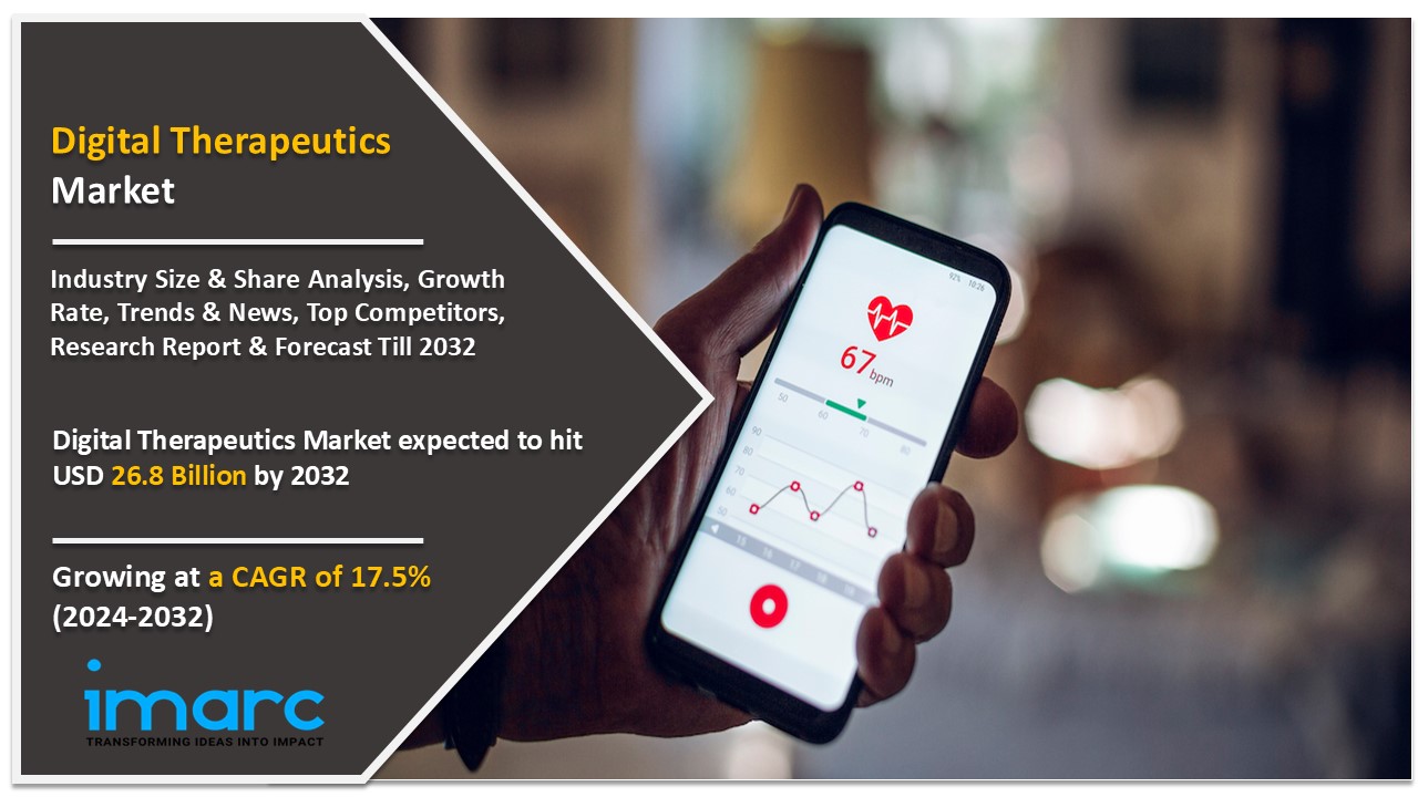 Digital Therapeutics Market Size to Surpass USD 26.8 Billion by 2032, Exhibiting a CAGR of 17.5% Digital Therapeutics Market Size to Surpass USD 26.8 Billion by 2032, Exhibiting a CAGR of 17.5%