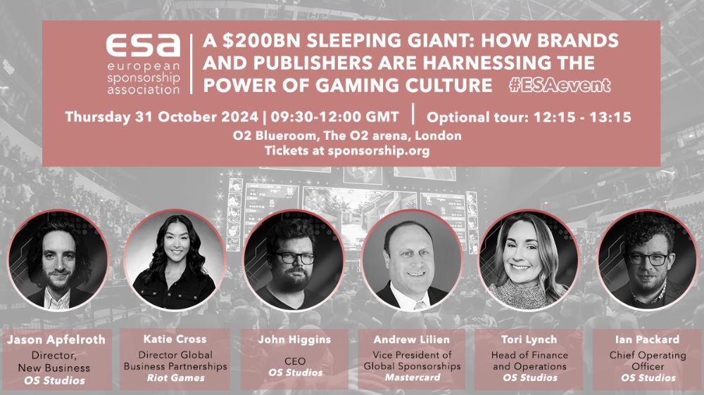 John Higgins, CEO of OS Studio, Gave Keynote Speech at the European Sponsorship Association’s Panel on Harnessing the Power of Gaming Culture John Higgins, CEO of OS Studio, Gave Keynote Speech at the European Sponsorship Association’s Panel on Harnessing the Power of Gaming Culture